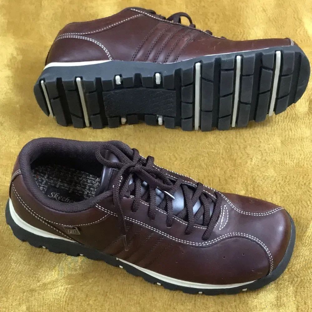 Y2K Skechers Leather Upper Women Shoes Size 10 Vintage - Picture 3 of 9